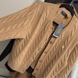 Polo by Ralph Lauren Cable-Knit Cardigan Sweater - Camel